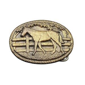 Vintage Chad Mfg Corp Walking Horse Belt Buckle No. 3010